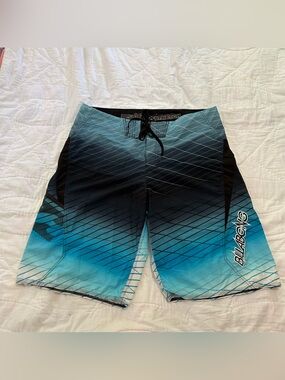 Billabong Joel Parkinson Board Shorts Size 36 Parko Blue Black Surf Stretch